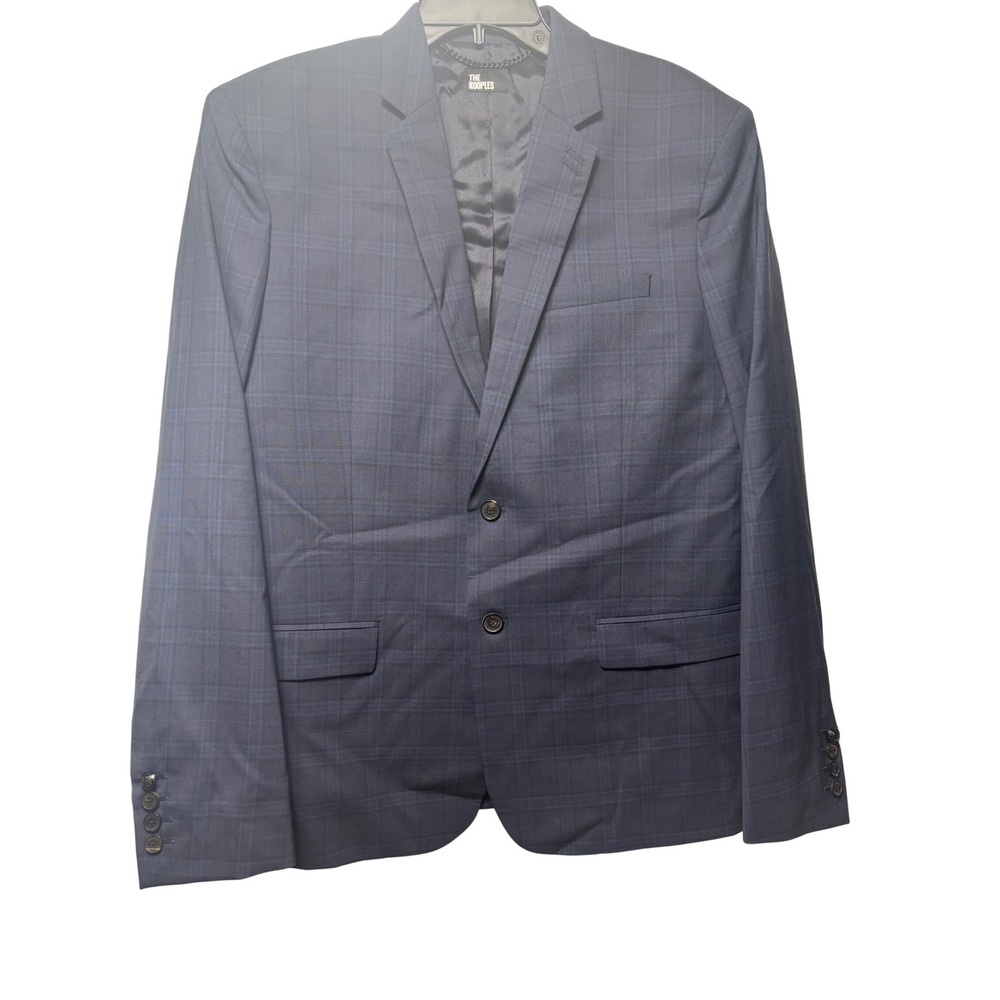 The Kooples Men's‎ Wool Blazer Tailored Fit Dark Pattern Navy Size FR 52/US42
